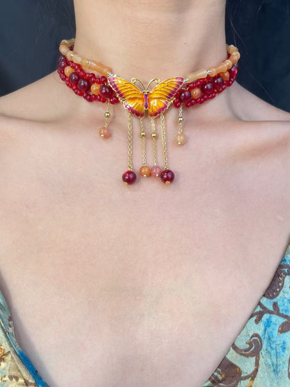 Vintage Chinese Tassel Butterfly Neck Band