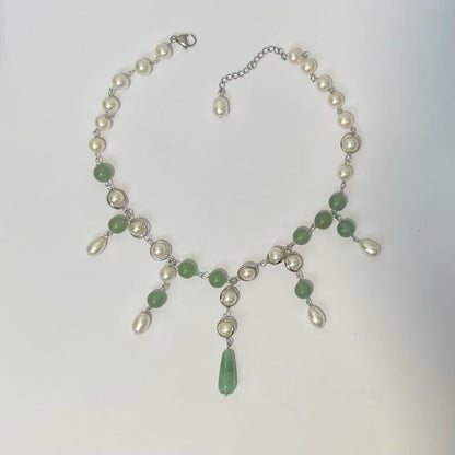 Mint Green Stone Water Drop Neck Band