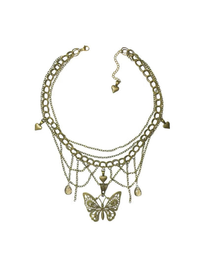 Retro Heart Amber Crystal Stack Neckband