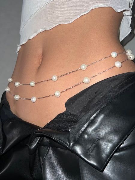 Minimal Two Layer White Pearl Chain