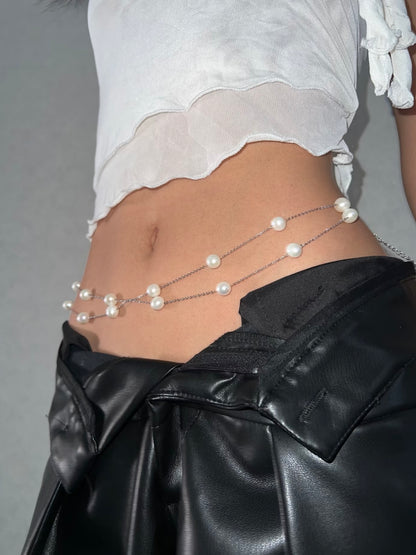 Minimal Two Layer White Pearl Chain