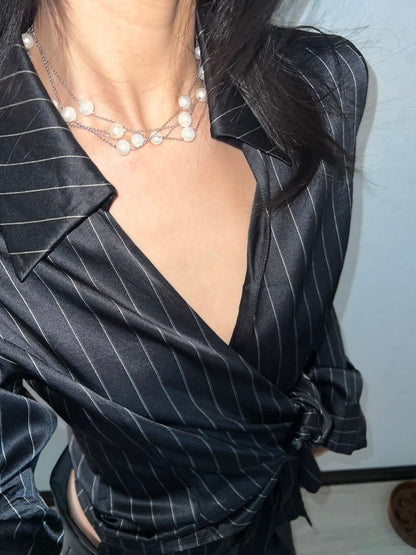 Minimal Two Layer White Pearl Chain