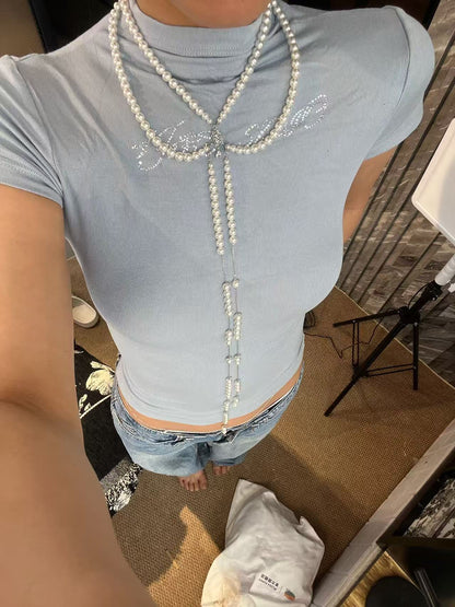 Double Layer Pearl Tassel Body Chain