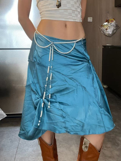 Double Layer Pearl Tassel Body Chain