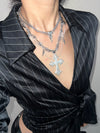 Gothic Multi Layer Cross Necklace