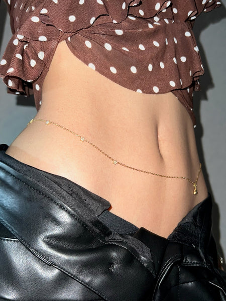 Tiny Flower Gold Belly Chain