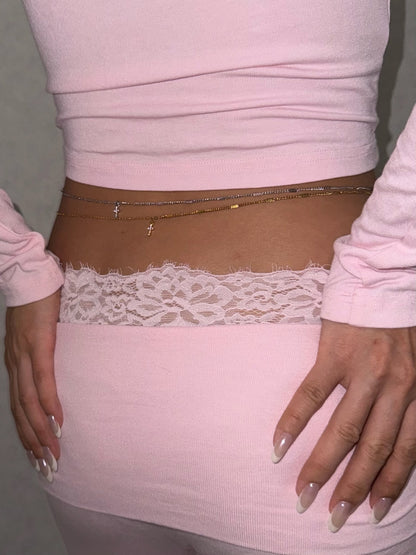 Tiny Cross Thin Gold Chain