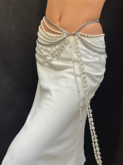 Layer Pearl Waist Chain