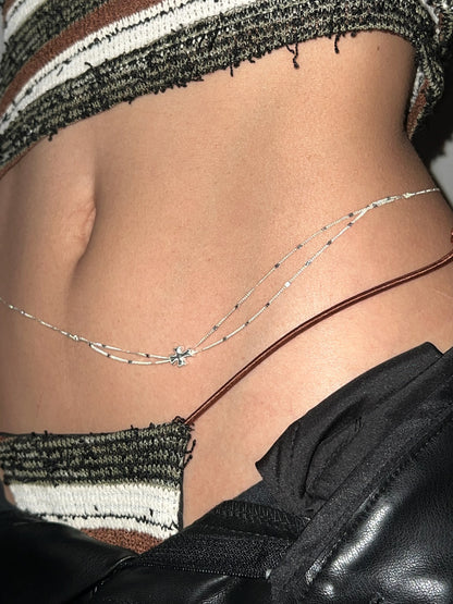 Tiny Cross Double Layer Belly Chain