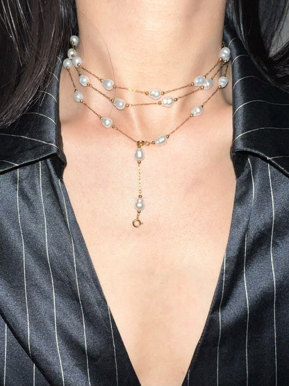 Baroque Pearl Double Layer Chain
