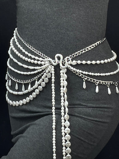Layer Pearl Waist Chain