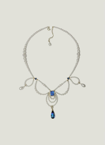 Royal Sapphire Teardrop Pearl Choker
