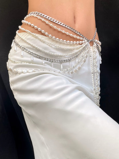 Layer Pearl Waist Chain