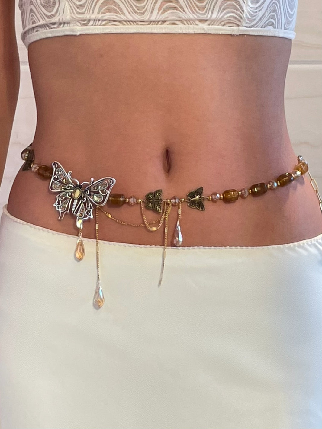 Asymmetric Chrysalis - Woodland Amber Choker
