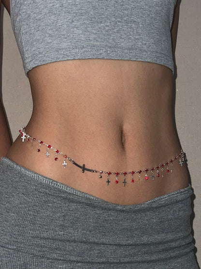 Gothic Mini Cross Waist Chain