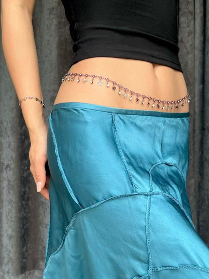 Bow Pink Crystal Belly Chain